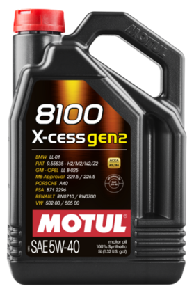 Audi BMW Engine Oil 5W40 – Motul 109776 X-Cess 8100